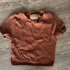Forever 21 Rust Ribbed Short Sleeve Tee